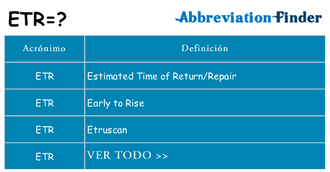 ¿Qué quiere decir etr