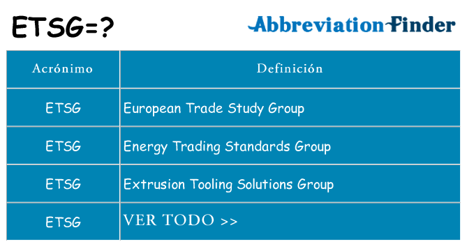 ¿Qué quiere decir etsg