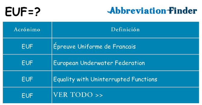 ¿Qué quiere decir euf