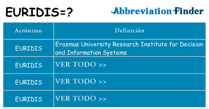 ¿Qué quiere decir euridis