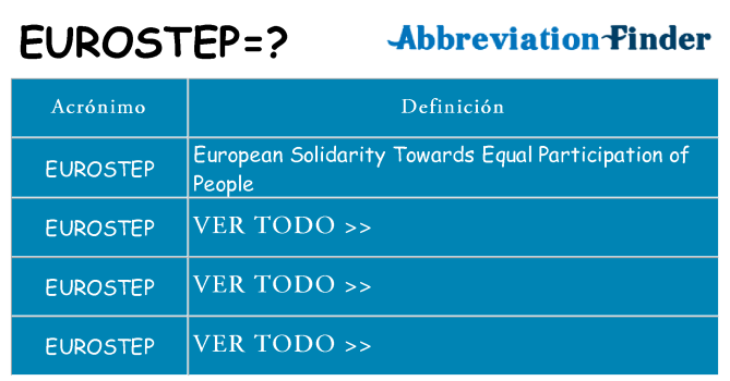 ¿Qué quiere decir eurostep