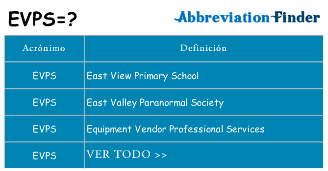 ¿Qué quiere decir evps