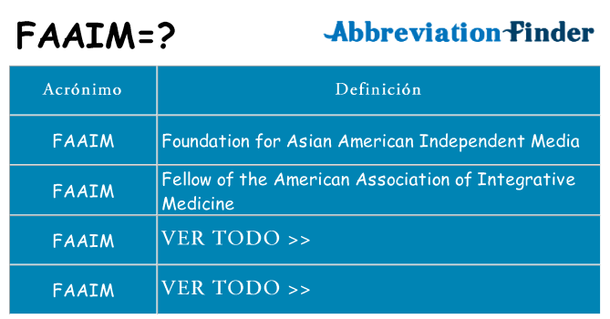 ¿Qué quiere decir faaim