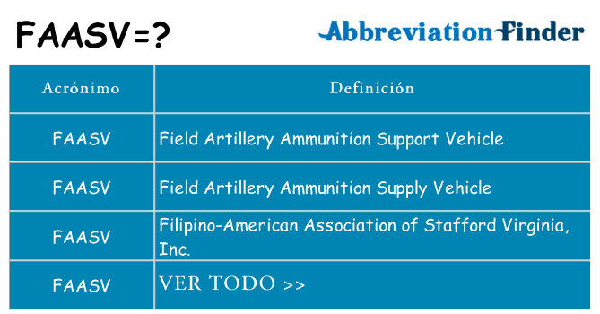 ¿Qué quiere decir faasv