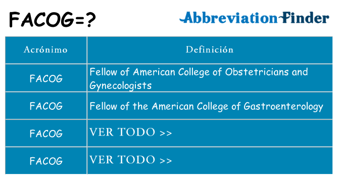 ¿Qué quiere decir facog