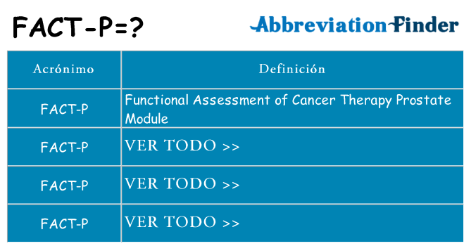 ¿Qué quiere decir fact-p