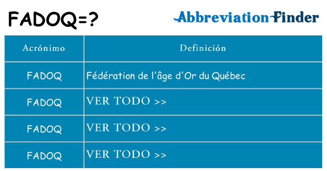 ¿Qué quiere decir fadoq