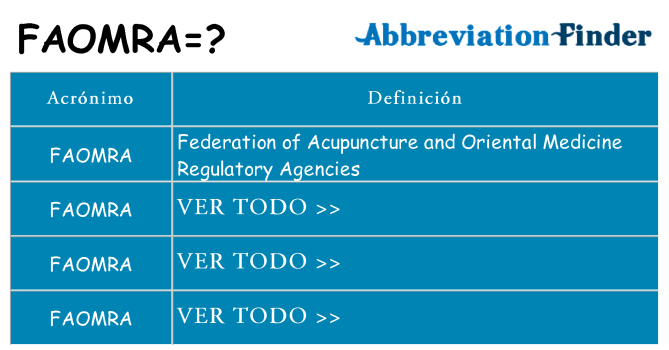 ¿Qué quiere decir faomra