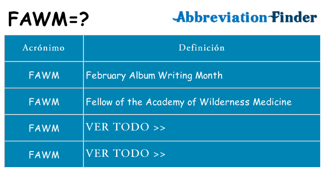 ¿Qué quiere decir fawm