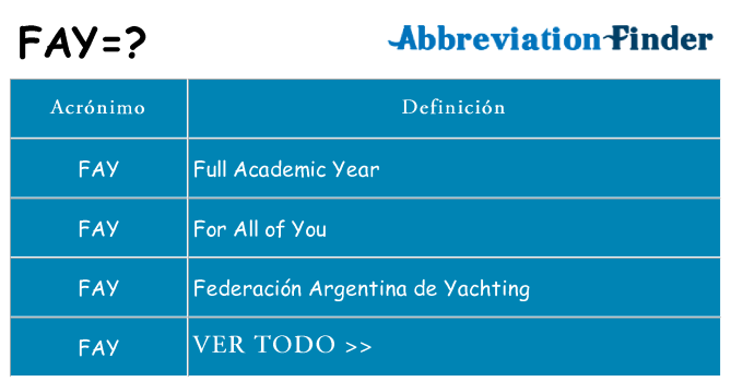 ¿Qué quiere decir fay
