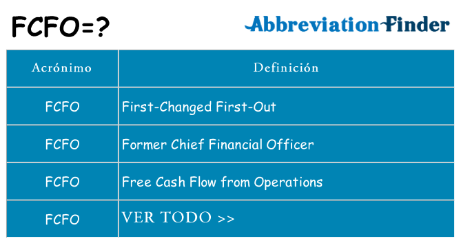 ¿Qué quiere decir fcfo