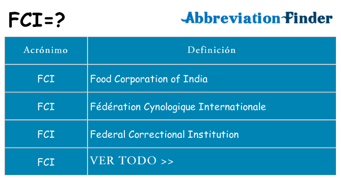 ¿Qué quiere decir fci