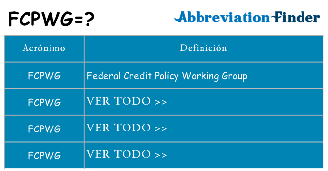 ¿Qué quiere decir fcpwg