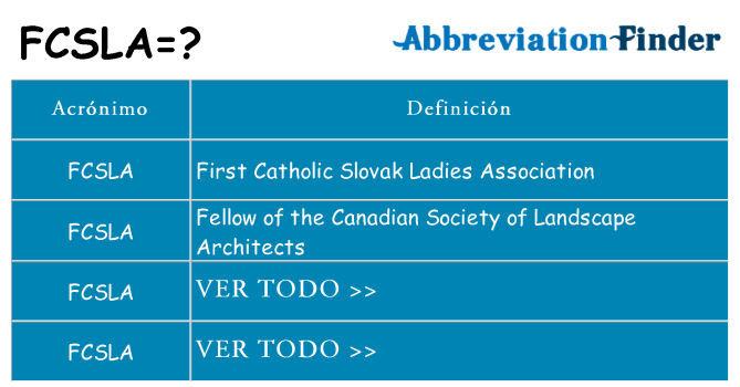 ¿Qué quiere decir fcsla