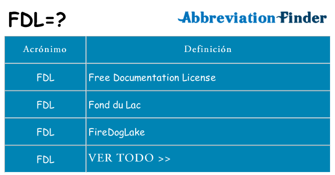 ¿Qué quiere decir fdl