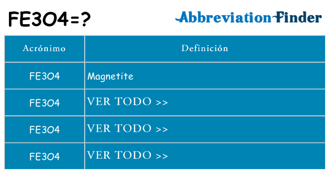 ¿Qué quiere decir fe3o4