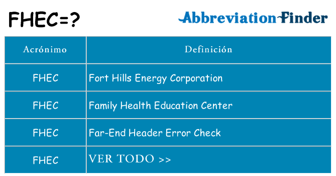 ¿Qué quiere decir fhec