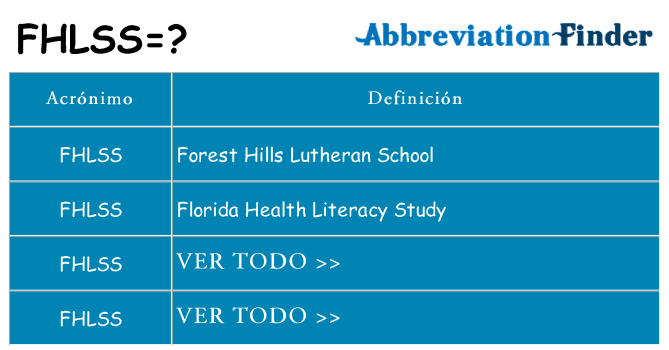 ¿Qué quiere decir fhlss