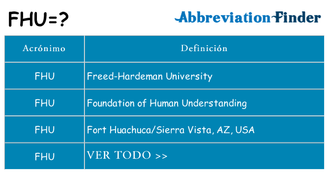 ¿Qué quiere decir fhu