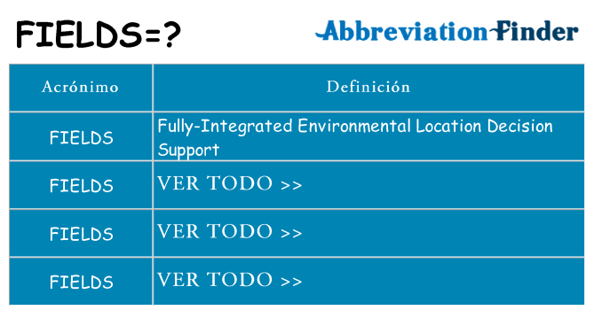 ¿Qué quiere decir fields