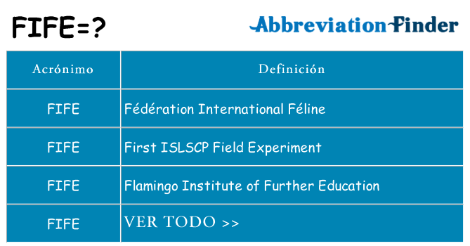 ¿Qué quiere decir fife