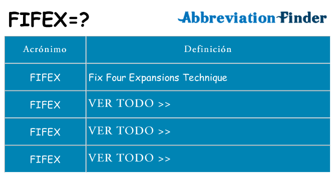 ¿Qué quiere decir fifex