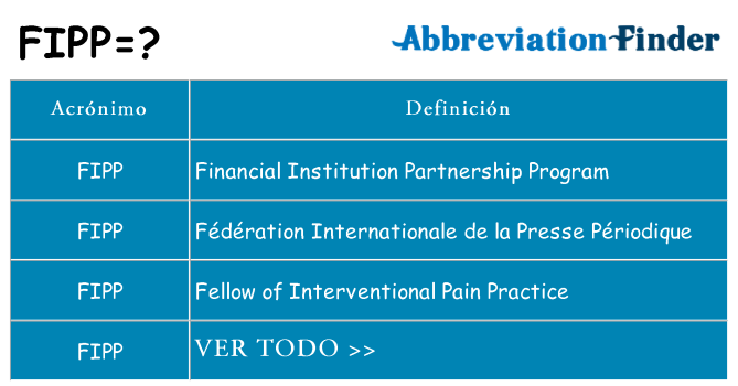 ¿Qué quiere decir fipp