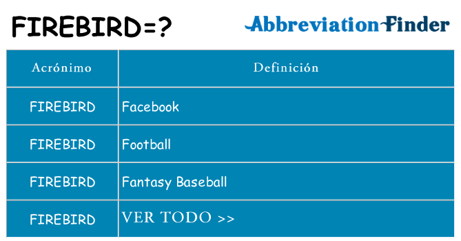 ¿Qué quiere decir firebird