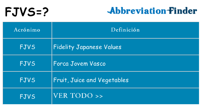 ¿Qué quiere decir fjvs