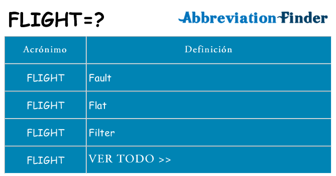 ¿Qué quiere decir flight