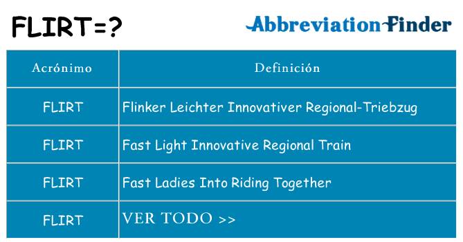 ¿Qué quiere decir flirt