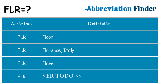 ¿Qué quiere decir flr