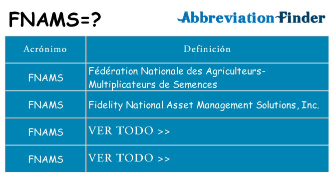 ¿Qué quiere decir fnams