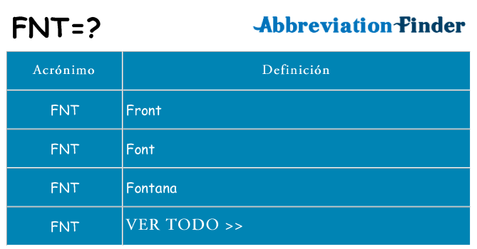 ¿Qué quiere decir fnt