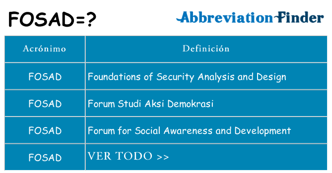 ¿Qué quiere decir fosad