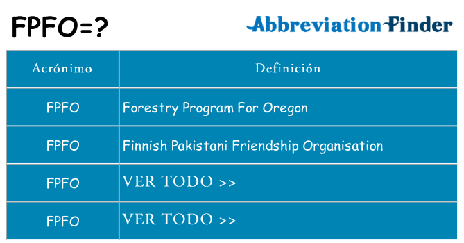 ¿Qué quiere decir fpfo