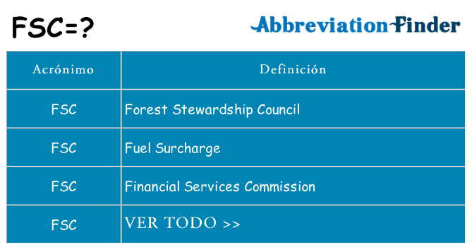 ¿Qué quiere decir fsc