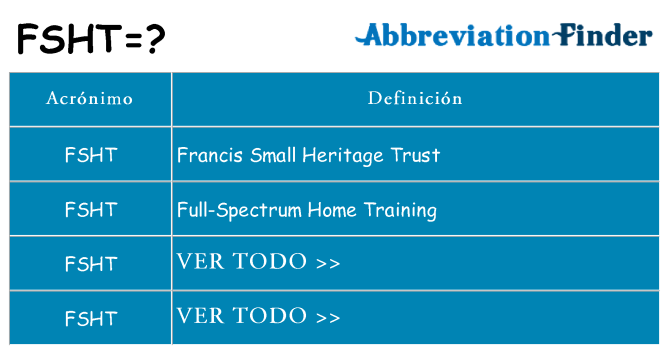 ¿Qué quiere decir fsht