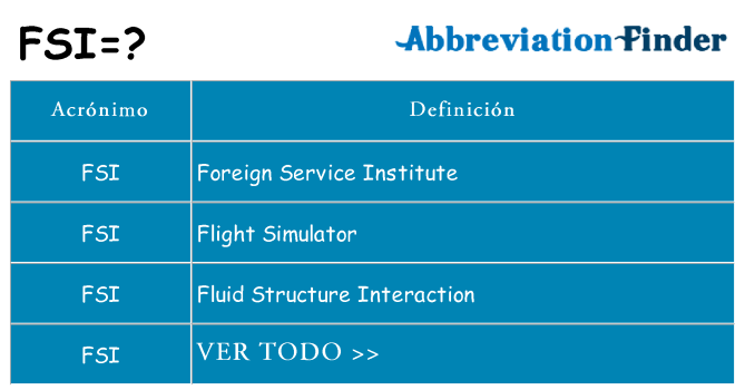 ¿Qué quiere decir fsi