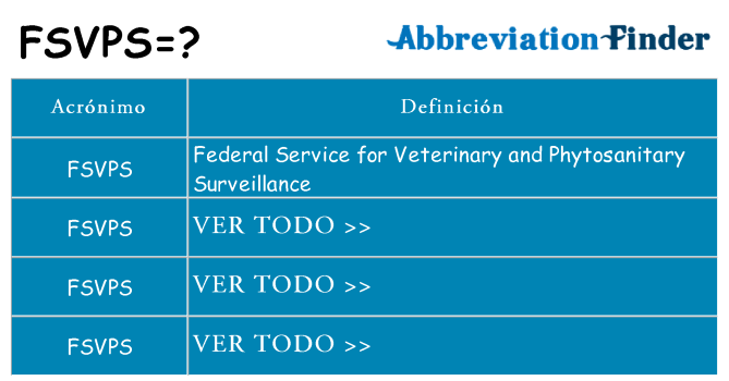 ¿Qué quiere decir fsvps