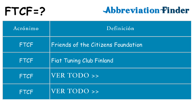 ¿Qué quiere decir ftcf