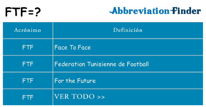 ¿Qué quiere decir ftf