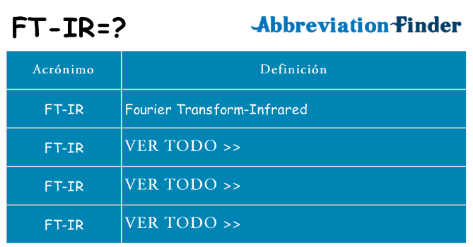 ¿Qué quiere decir ft-ir