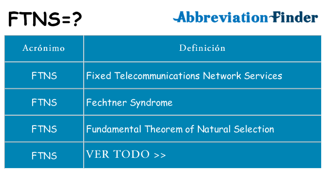 ¿Qué quiere decir ftns