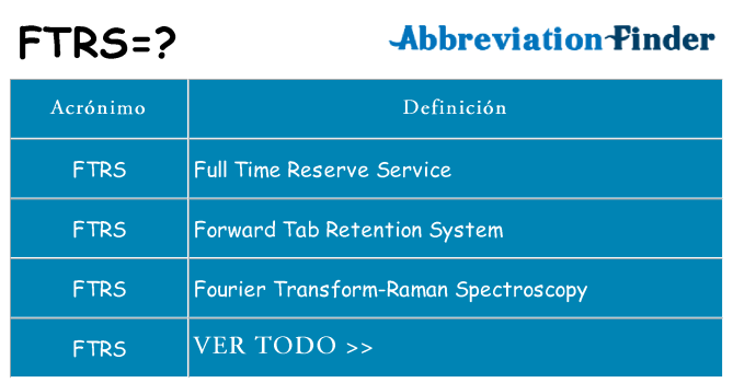 ¿Qué quiere decir ftrs