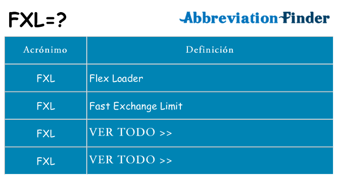 ¿Qué quiere decir fxl