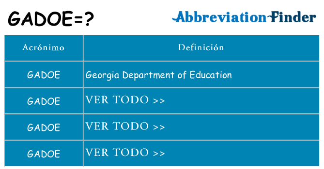¿Qué quiere decir gadoe