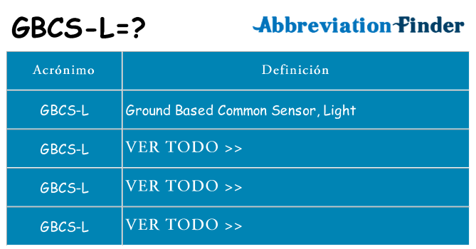 ¿Qué quiere decir gbcs-l