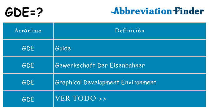 ¿Qué quiere decir gde