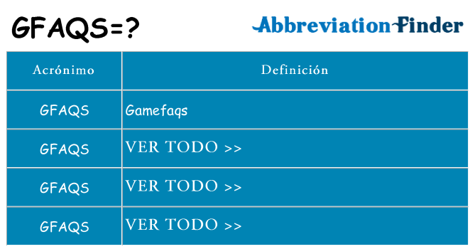 ¿Qué quiere decir gfaqs